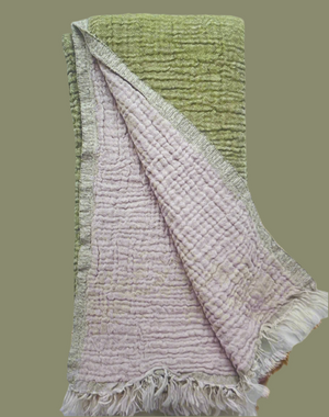 Hammam Towel Olive and Dusty Pink