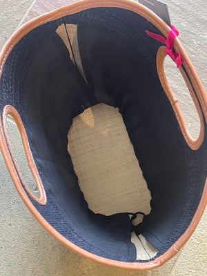 Rebecca Bucket Basket (French Navy and Tan)