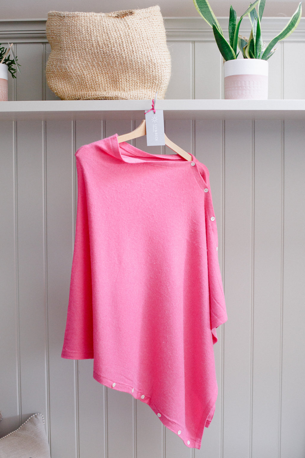Cashmere Poncho Taffy Pink - SPECIAL OFFER