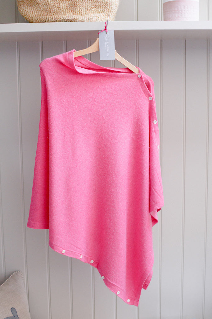 Cashmere Poncho Taffy Pink - SPECIAL OFFER