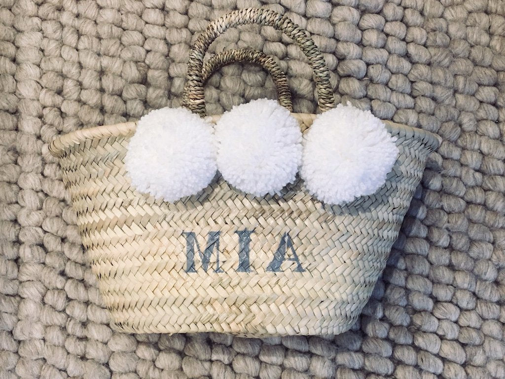 The Livvy Lou/ white pom pom (Now with leather handles)