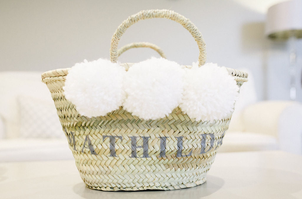 The Livvy Lou/ white pom pom (Now with leather handles)